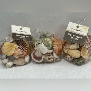 3 bags True Living Decorative Shells - Mixed Natural Colors